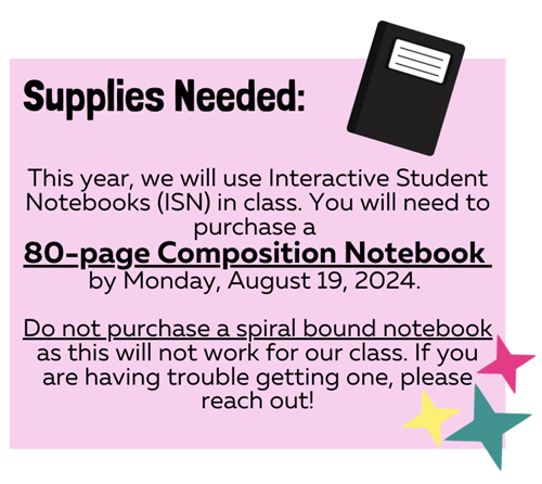 Supplies Needed for Class